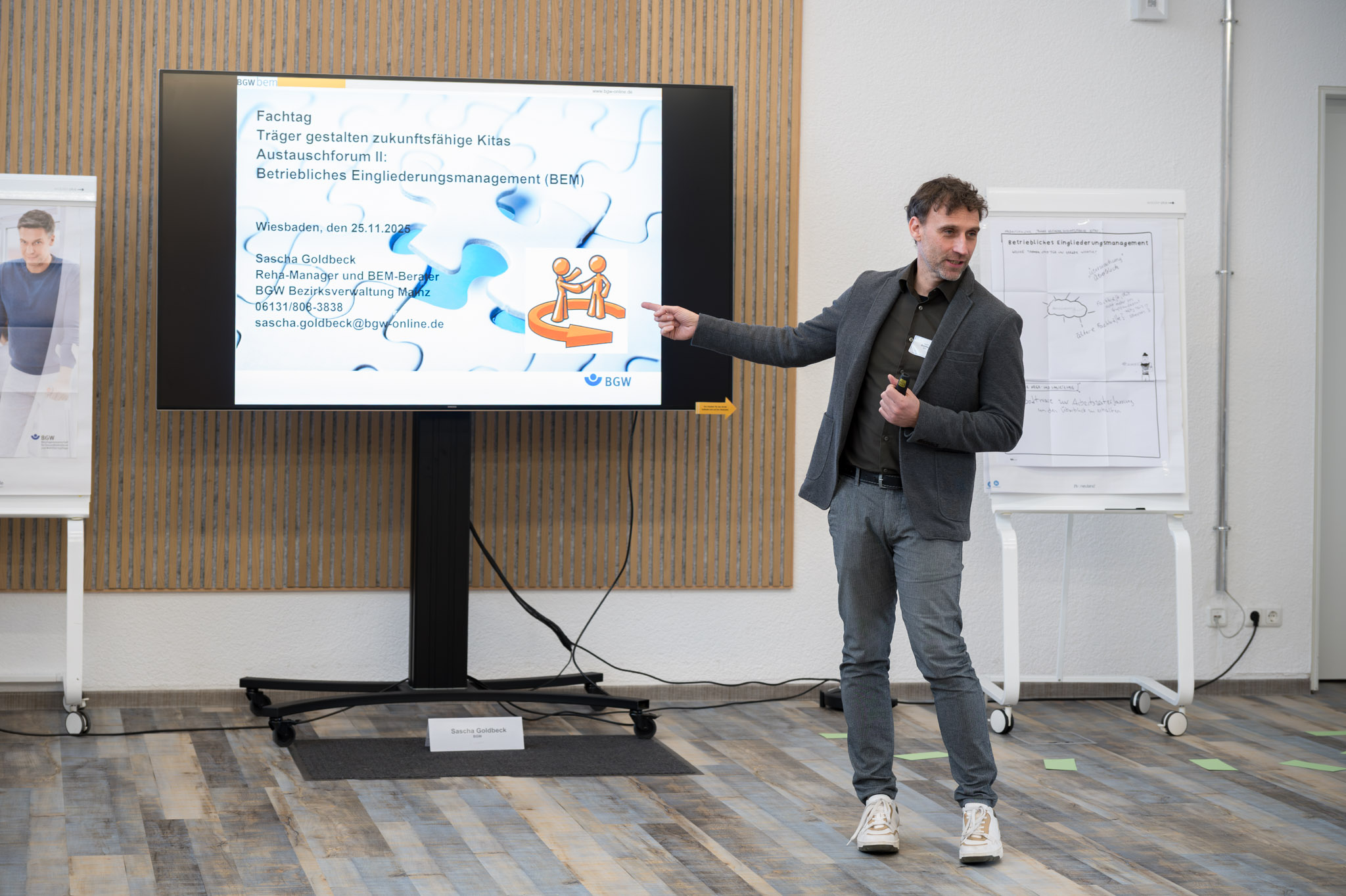 Austauschforum II: Betriebliches Eingliederungsmanagement   Referent: Sascha Goldbeck, Berufsgenossenschaft für Gesundheitsdienst und Wohlfahrtspflege (BGW),Fachtag für Träger von Kindertageseinrichtungen in Hessen 2025